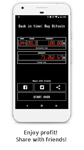 Back in time:Invest in Bitcoin Screen 3