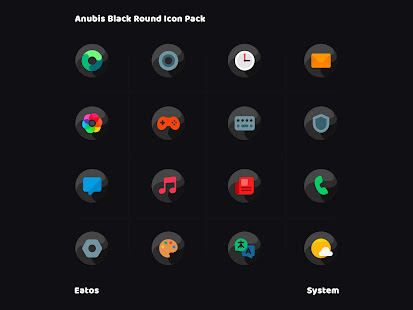 Anubis Black - Round Icon Pack 1.4 APK + Мод (Unlimited money) за Android