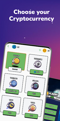 Android application Flappy CryptoMoon screenshort