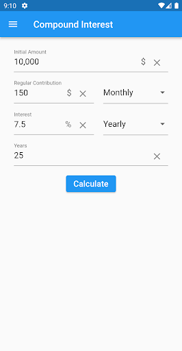 Android application Compound Interest Calculator screenshort