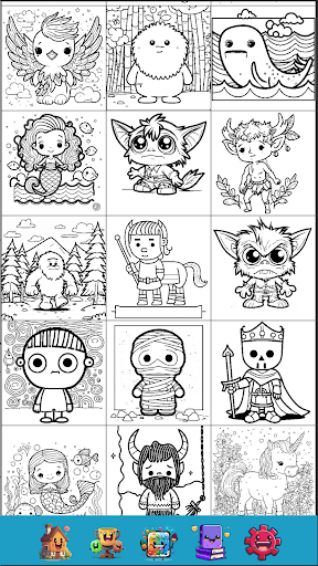 Cartoon Fantasy Coloring Book Screen 2