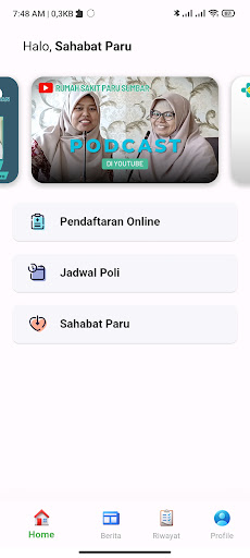 Android application Rumah Sakit Paru Sumbar screenshort