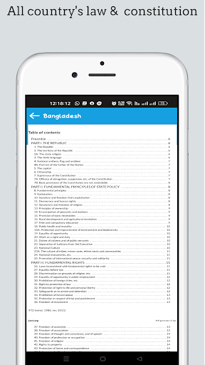 Android application Constitution : All country's screenshort
