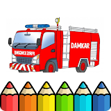 fire truck coloring book icon