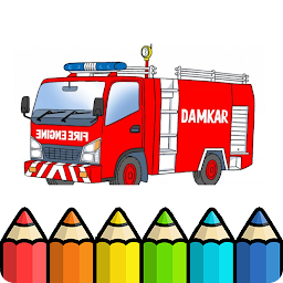 Icon image fire truck coloring book