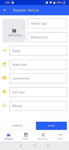 My Car Maintenance Screen 2
