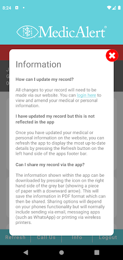 MedicAlert Virtual Wallet Card Screen 2
