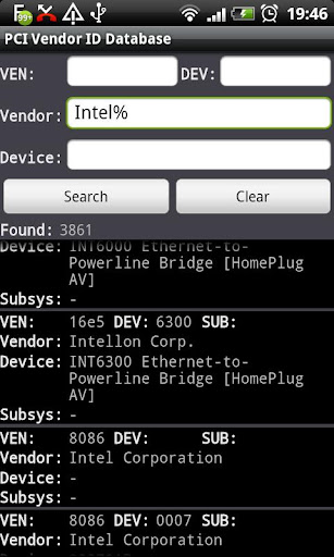 PCI Vendor/Device Database Screen 2