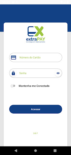 Android application Cartão extraPay screenshort