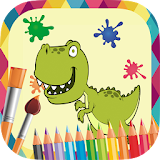Paint and color dinosaurs icon