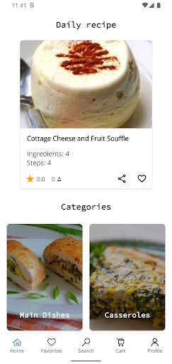 Android application Recipes with cottage cheese screenshort