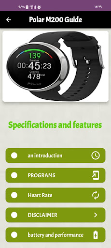Android application Polar M200 Guide screenshort