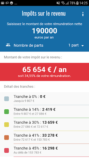 Android application Impôts screenshort