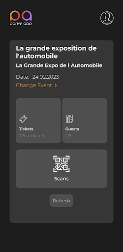 partyapp scanner Screen 2