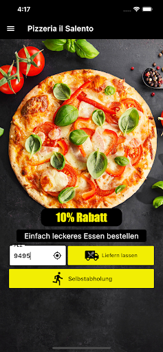 Android application Pizzeria il Salento screenshort