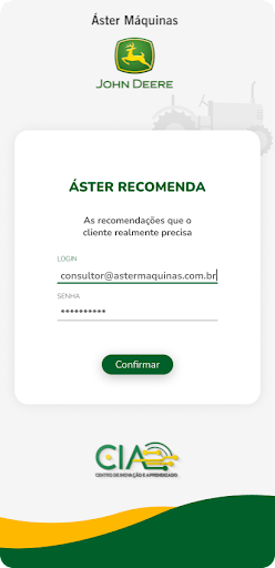 Android application Áster Recomenda screenshort