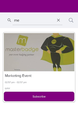 MasterBadge Conferences Screen 2