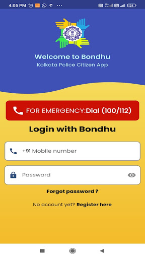 Bondhu Kolkata Police Citizen Screen 2