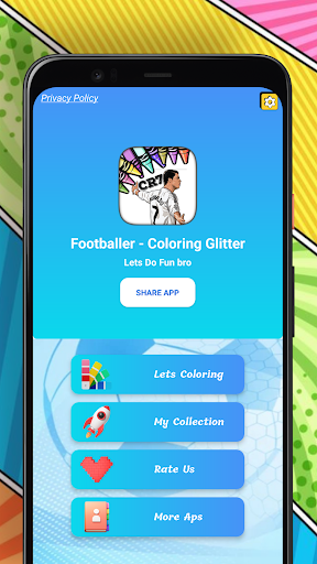 Footballer Coloring Glitter Screen 2