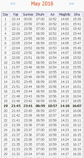 Monthly Prayer Timetable - 1.2.2 - (Android)