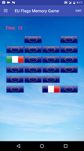 Simple EU Flags Memory Game Screen 3