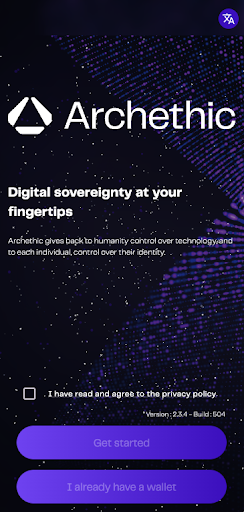 Android application Archethic Wallet screenshort