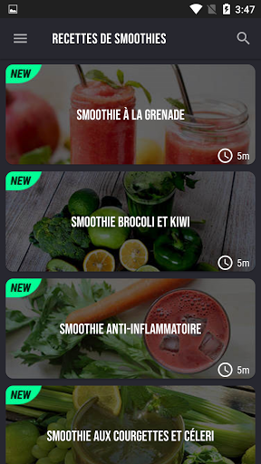 Aperçu de l'application