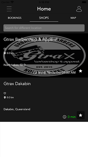 Gtrax Barbershop Screen 2