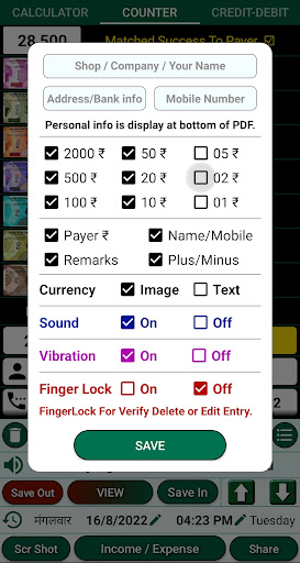 Cash Calculator & Credit Debit Screen 3