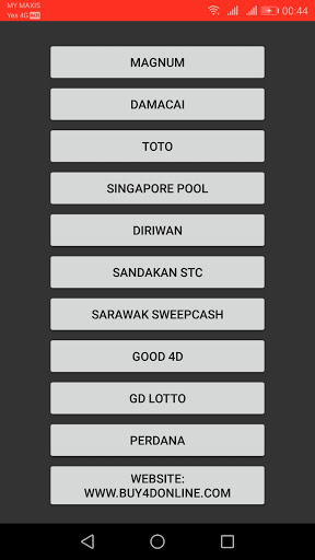 Android application 4D Results (MY & SG) screenshort