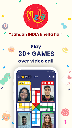 Android application Mela: Play Games on Video Call screenshort