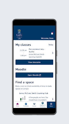 Android application UofG Life screenshort