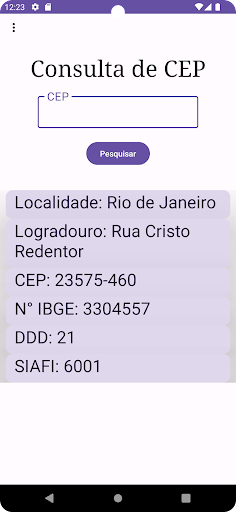 Android application Localiza CEP screenshort