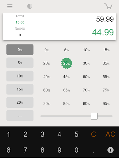 Screenshot of Shopping Percent Calculator