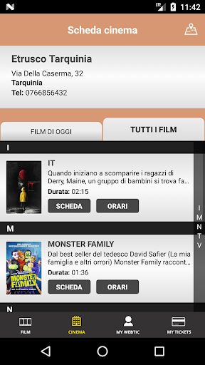 Android application Webtic Etrusco Cinema screenshort