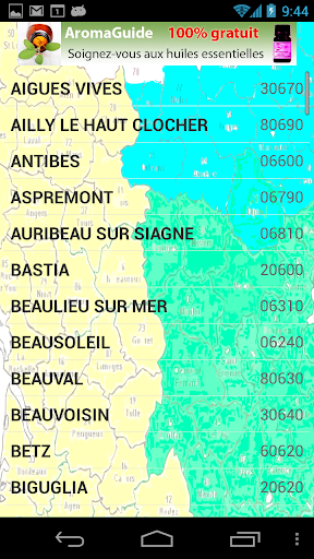 Codes postaux France Screen 2