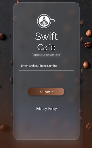Android application Swift Cafe screenshort