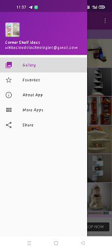 Android application Corner Shelf Ideas Gallery screenshort