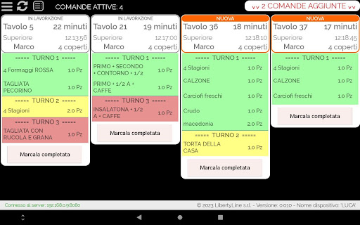 Comanda Facile Monitor Screen 2