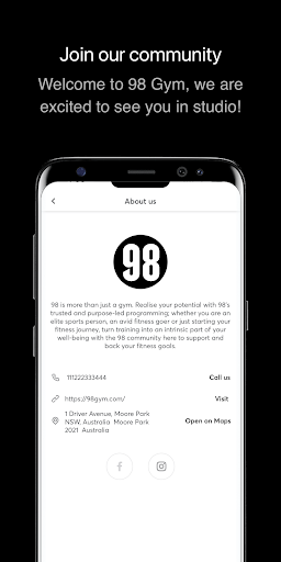 98 Gym - Booking App Screen 3