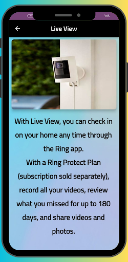 Android application Ring Stick camera guide screenshort