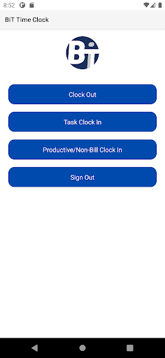 Android application BiT Time Clock screenshort