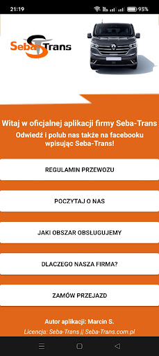 Android application Seba-Trans - Przewozy osobowe screenshort