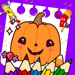 Halloween coloring game icon