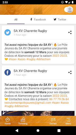SA XV Charente Rugby Screen 3