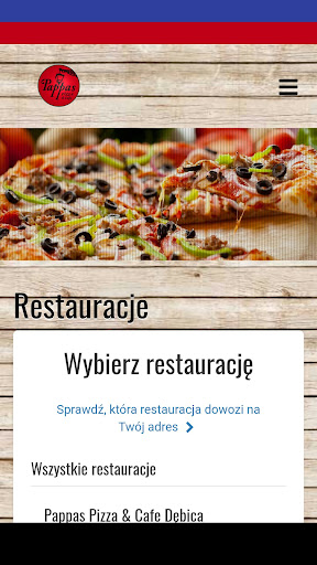 Android application Pappas Pizza & Cafe Dębica screenshort
