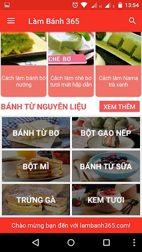 Android application Công thức làm bánh 365 screenshort