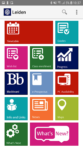 Android application Universiteit Leiden screenshort