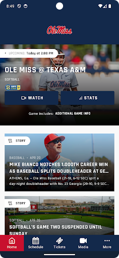 Android application Ole Miss Athletics screenshort