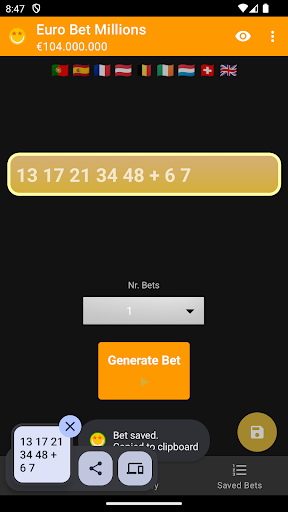 Euro Bet Millions Screen 2